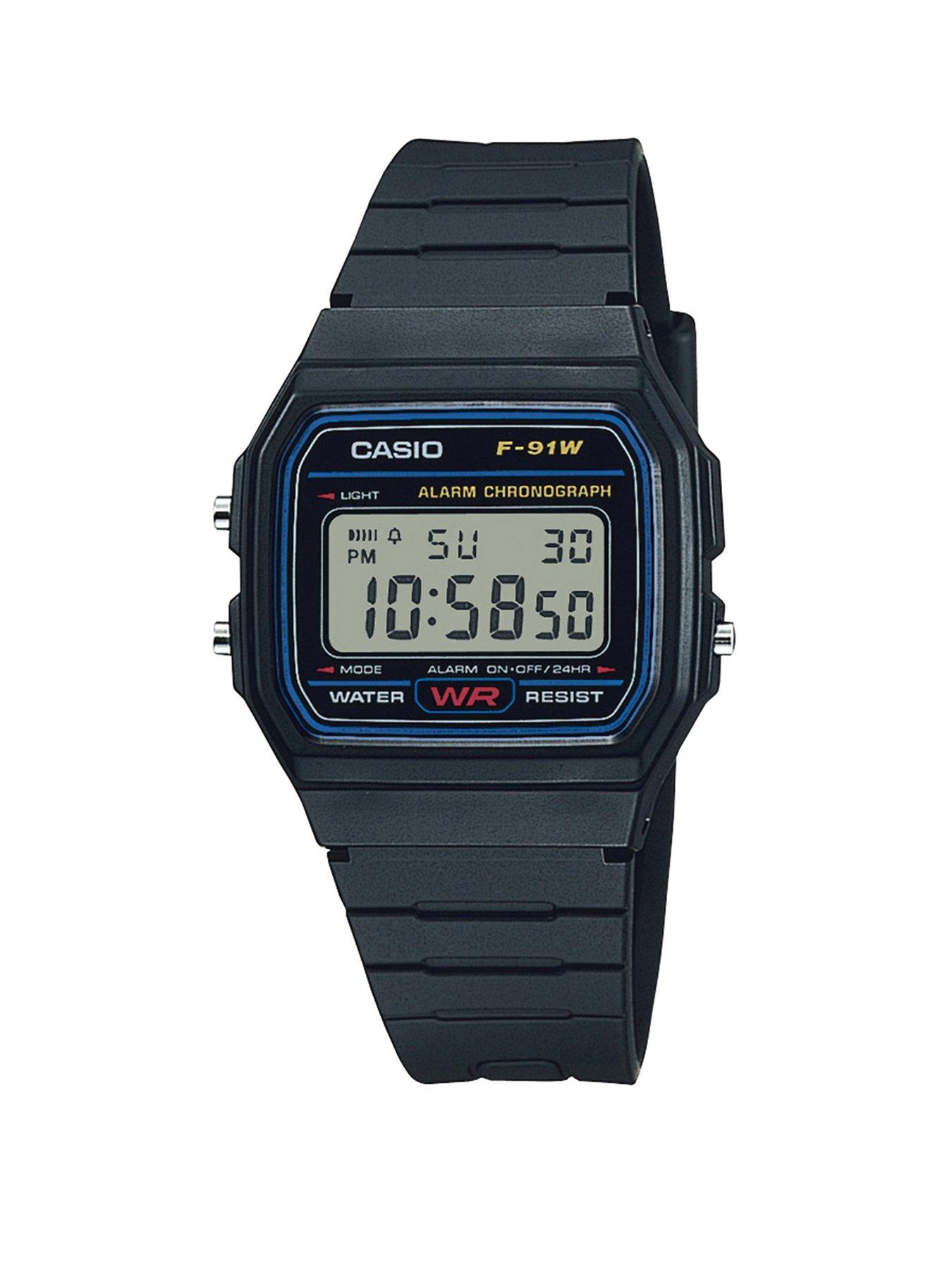 Product photograph of Casio Collection Digital Unisex Watch F-91w-1xy from very.co.uk