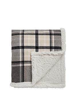Product photograph of Cascade Home Chenille Check With Sherpa Throw from very.co.uk