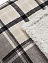  image of very-home-chenille-check-with-sherpa-throw-grey