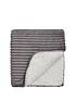  image of very-home-ribbed-velour-sherpa-throw-grey