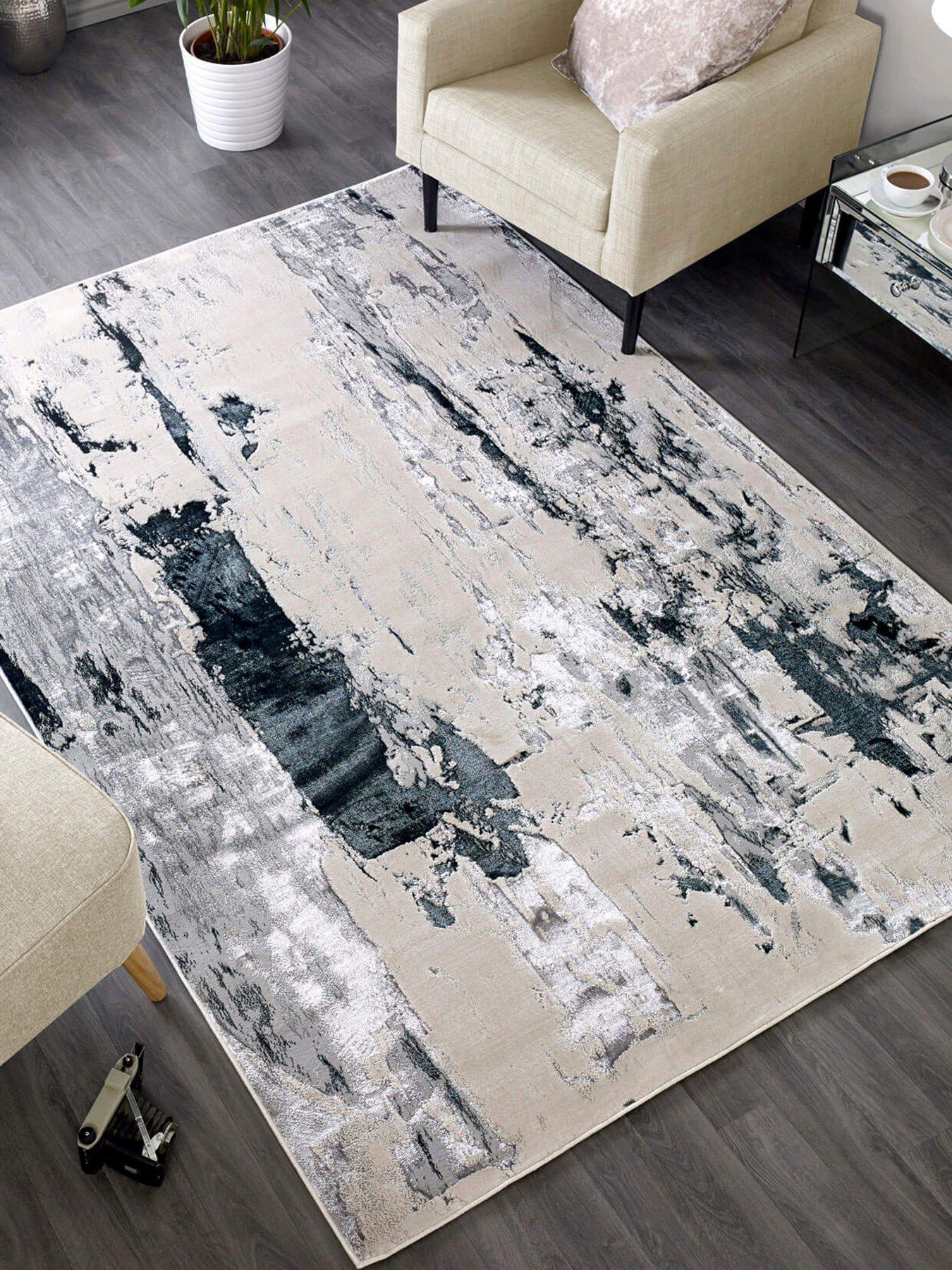 Asiatic Aurora Glacier Rug - Silver/Black