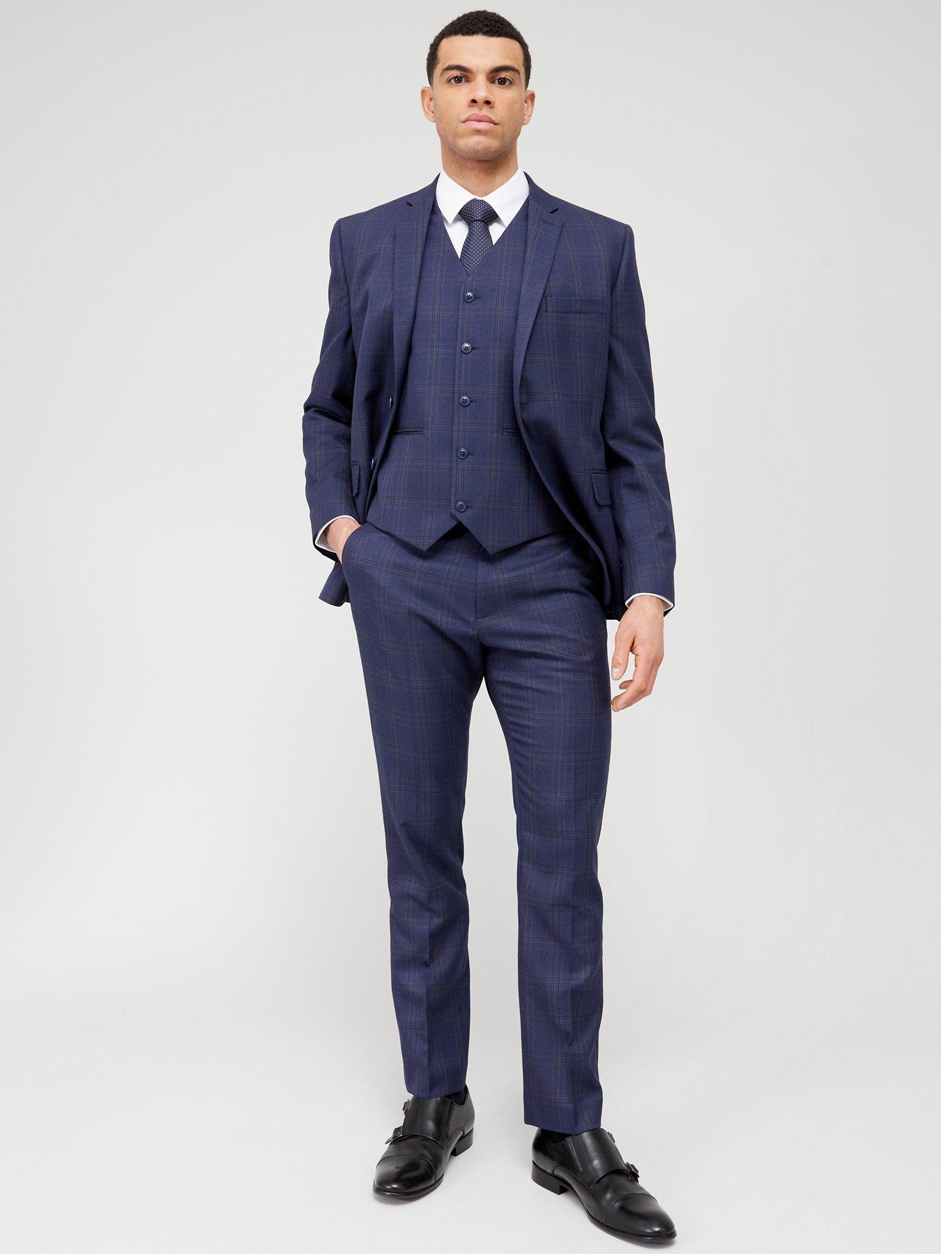 Image 3 of 4 of Very Man Check Waistcoat - Navy