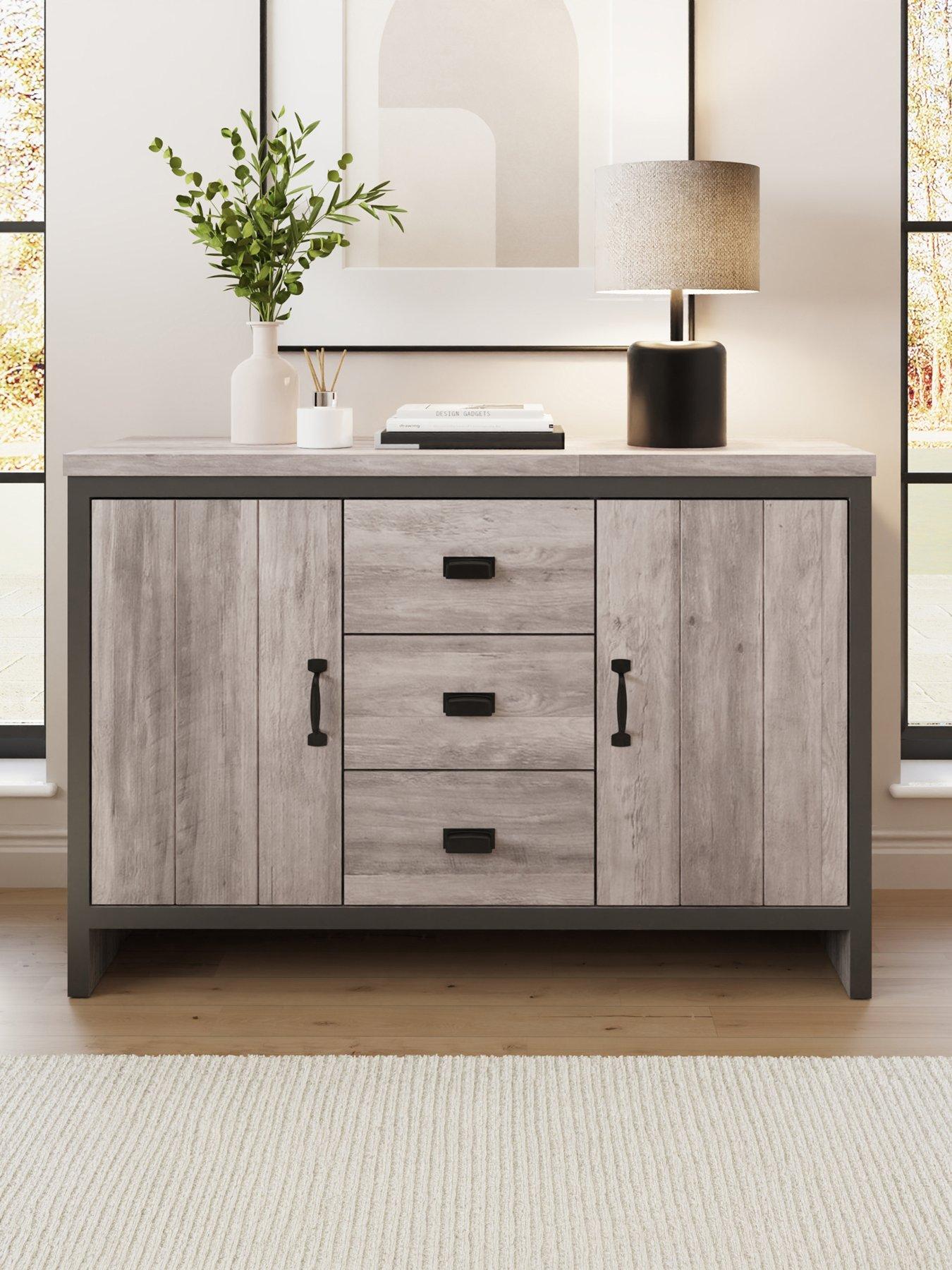 Gfw Boston 2 Door 3 Drawer Sideboard Grey - Image 7