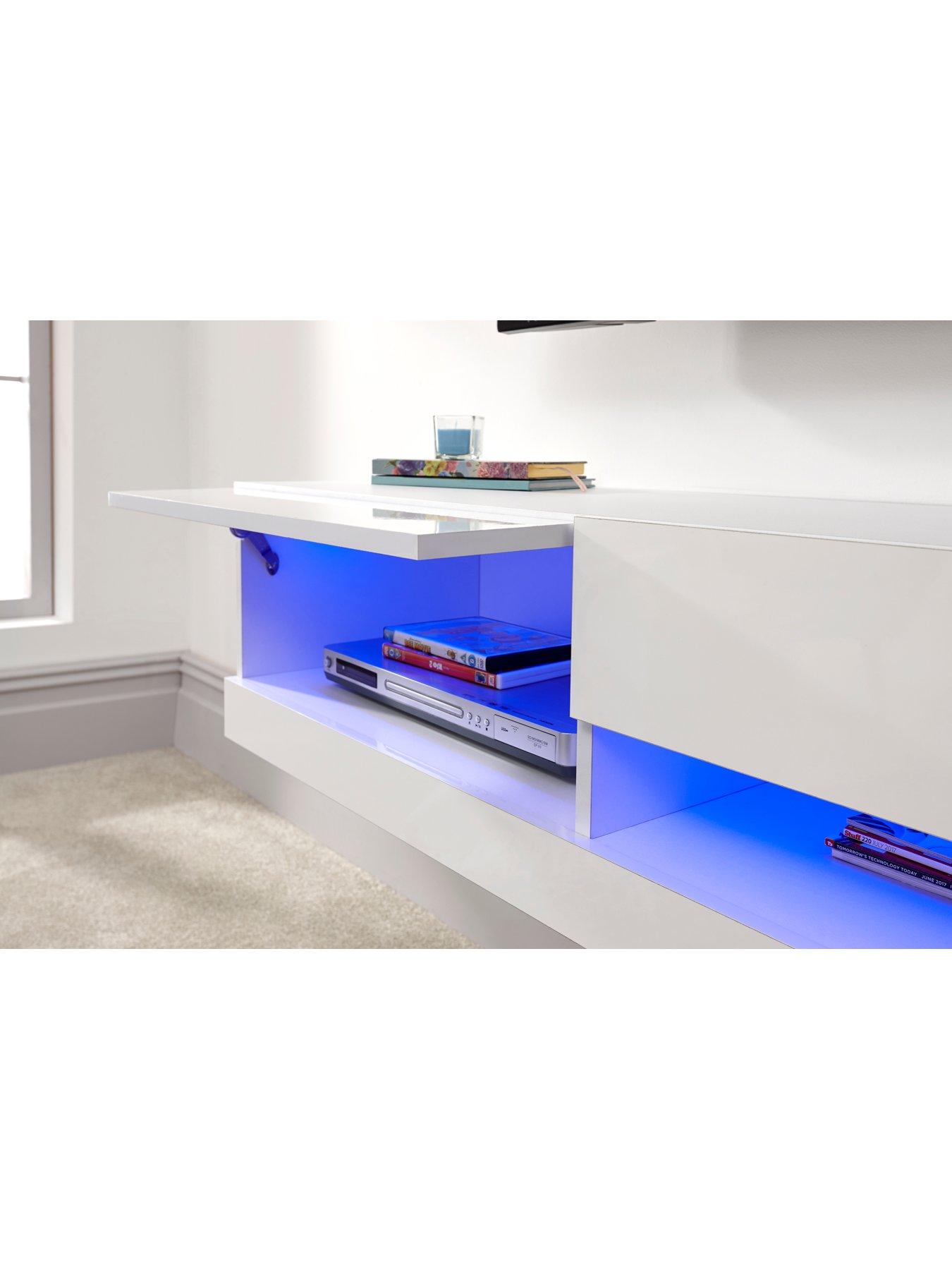 Image 4 of 6 of GFW Galicia 120 cm Floating Wall TV Unit with LED Lights - fits up to 55 inch TV -&nbsp;White