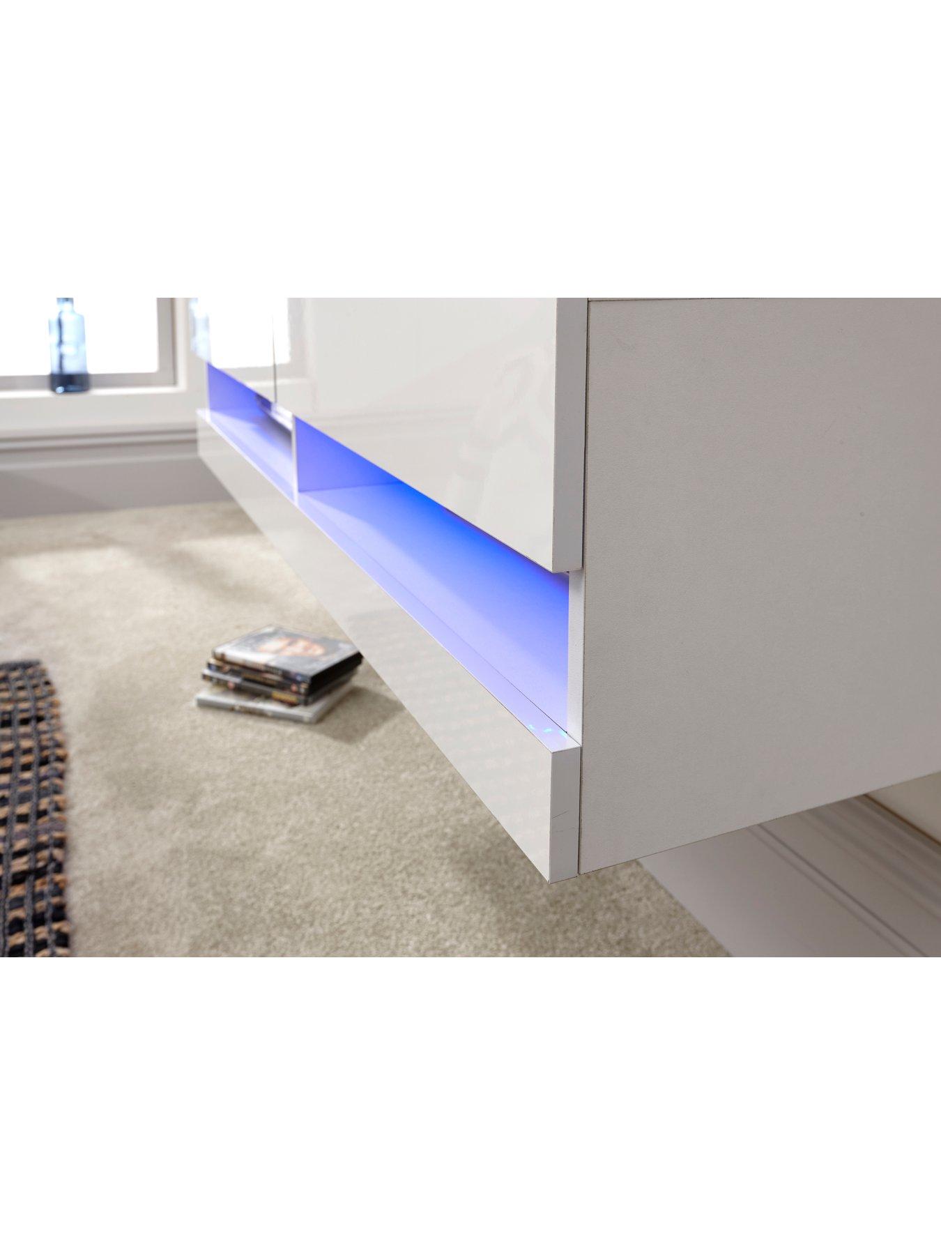 Image 5 of 6 of GFW Galicia 120 cm Floating Wall TV Unit with LED Lights - fits up to 55 inch TV -&nbsp;White