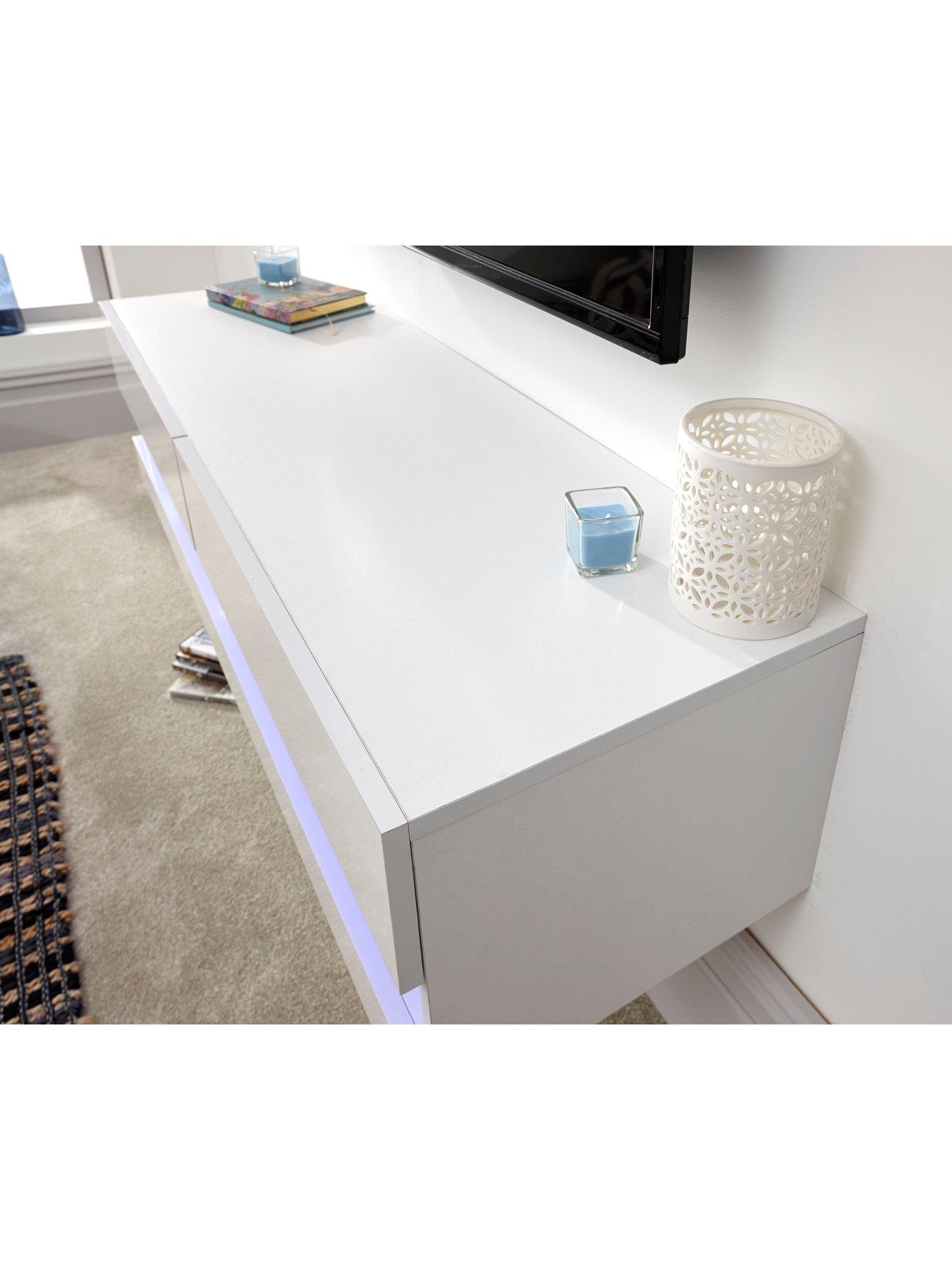 Image 6 of 6 of GFW Galicia 120 cm Floating Wall TV Unit with LED Lights - fits up to 55 inch TV -&nbsp;White