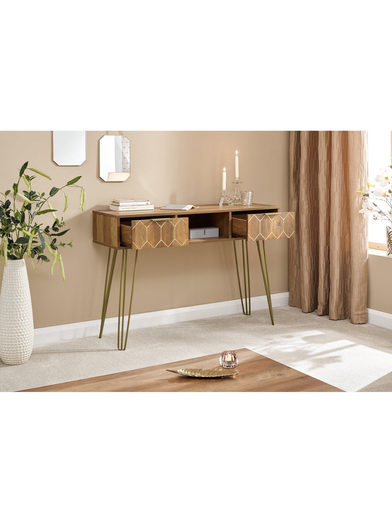 Solid Mango 2 Drawer Console - Oh My Decor