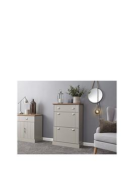 Product photograph of Gfw Kendal Deluxe Shoe Cabinet - Grey from very.co.uk