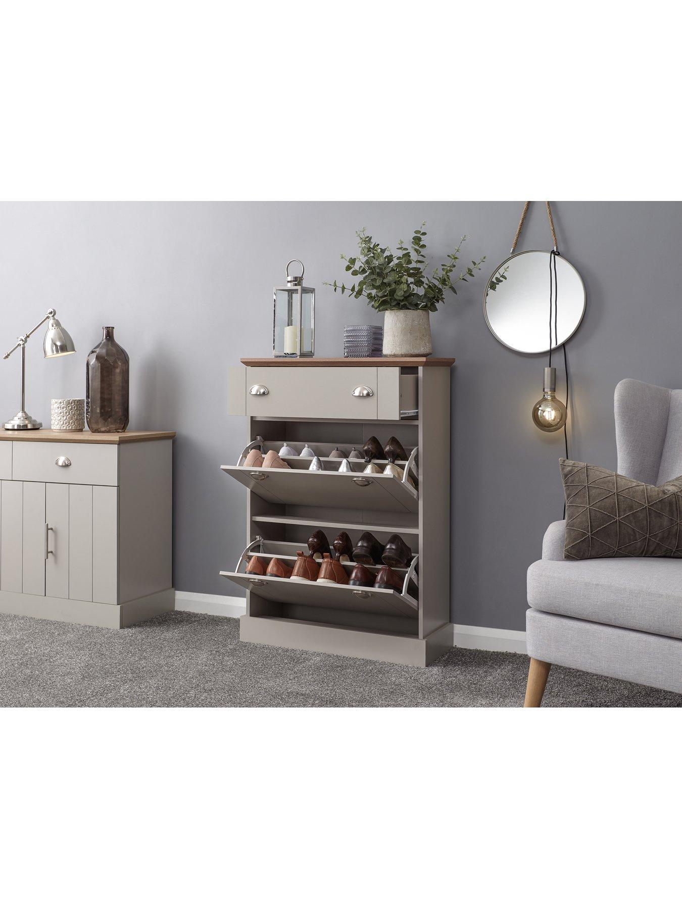 Image 2 of 6 of GFW Kendal Deluxe Shoe Cabinet - Grey