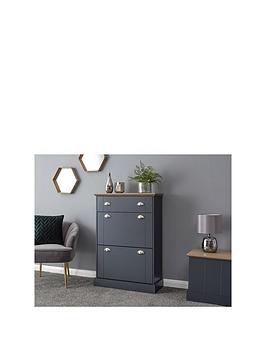 Product photograph of Gfw Kendal Deluxe Shoe Cabinet - Blue from very.co.uk