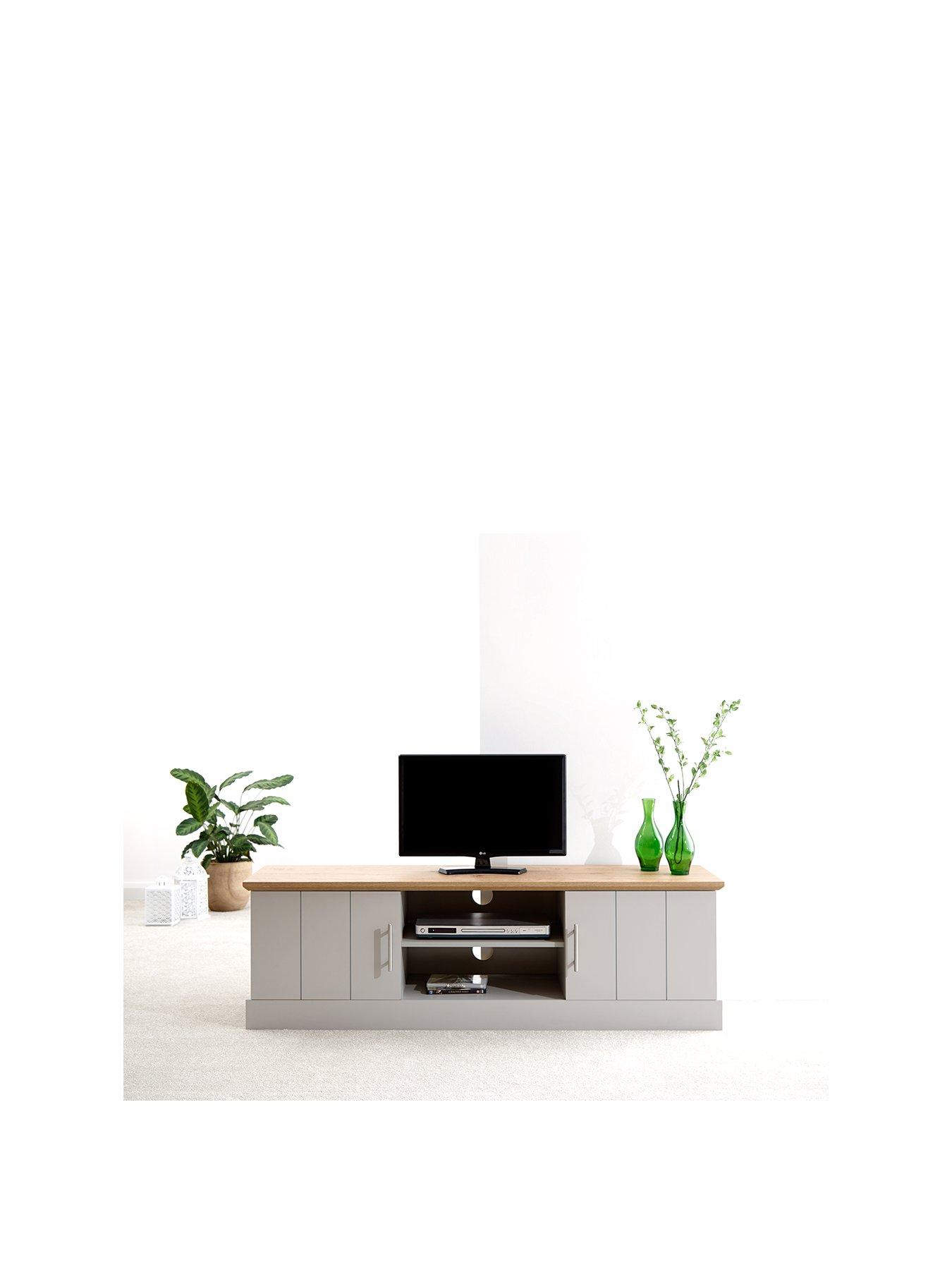 Product photograph of Gfw Kendal Large Tv Unit - Fits Up To 65 Inch Tv - Grey from very.co.uk