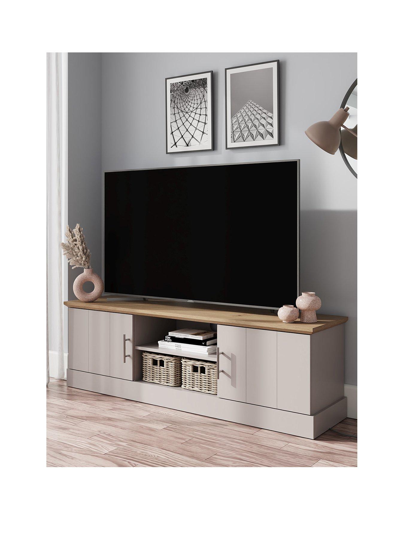 GFW Kendal Large TV Unit fits up to 65 inch TV Grey very.co.uk