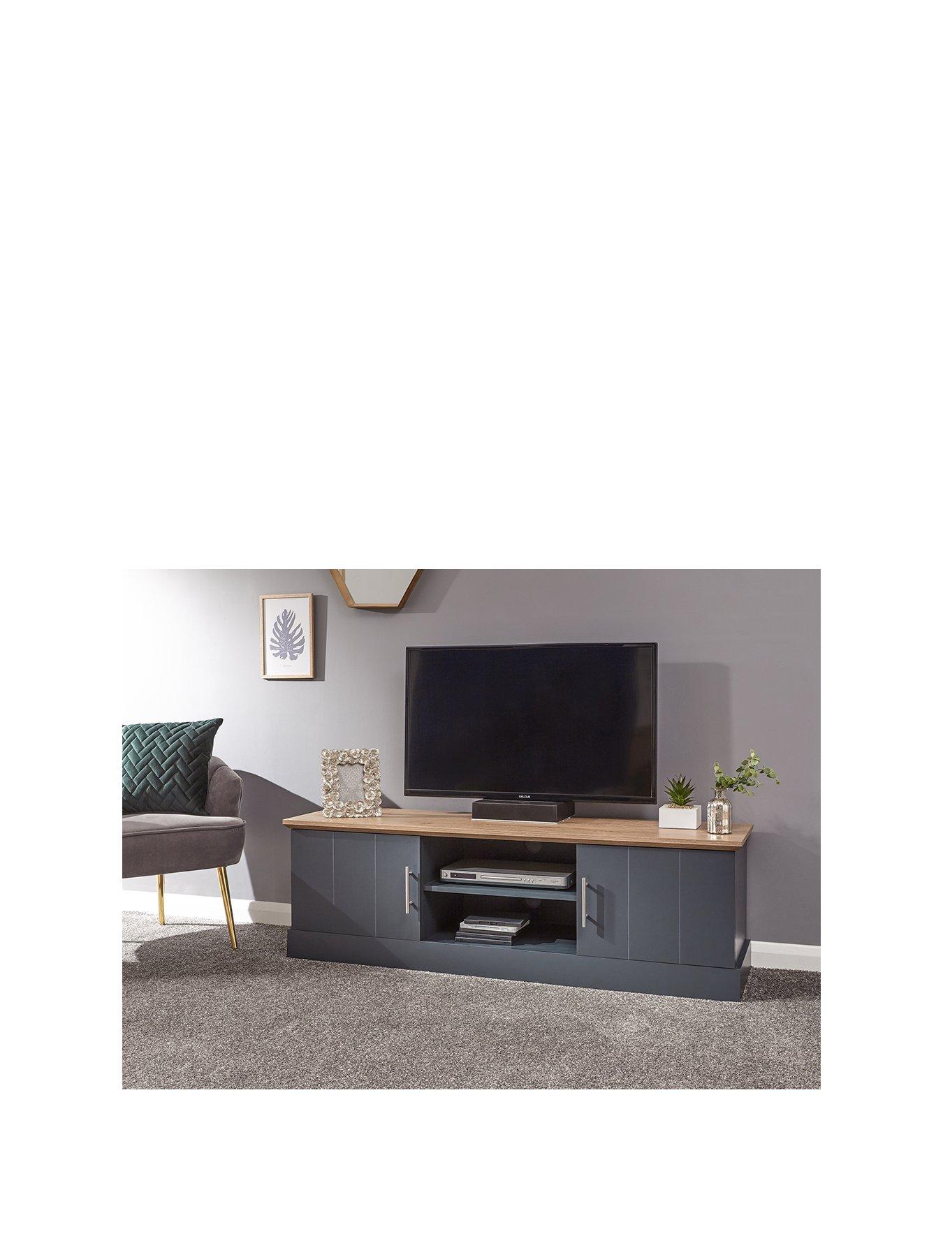 GFW Kendal Large TV Unit - Fits up to 65 inch TV - Blue