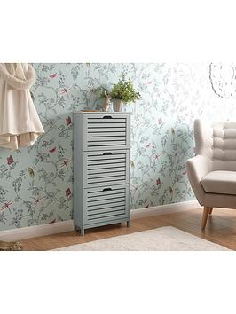 Product photograph of Gfw Bergen Three Tier Shoe Cabinet - Grey from very.co.uk