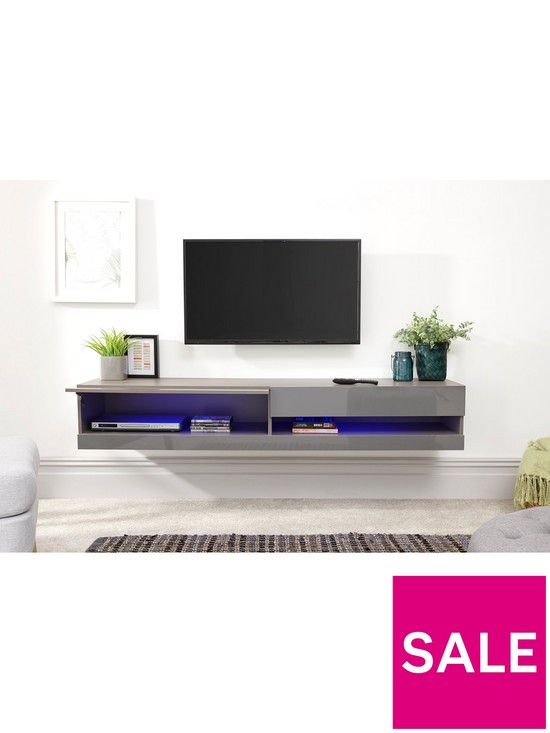 front image of gfw-galicia-150-cm-floating-wall-tv-unit-with-led-lights-fits-up-to-65-inch-tv--nbspgrey