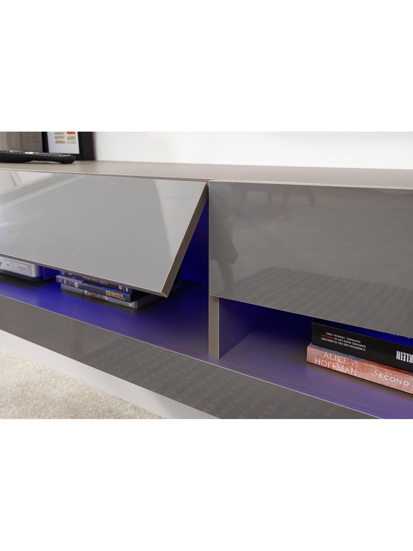 Image 5 of 6 of GFW Galicia 150 cm Floating Wall TV Unit with LED Lights - fits up to 65 inch TV -&nbsp;Grey