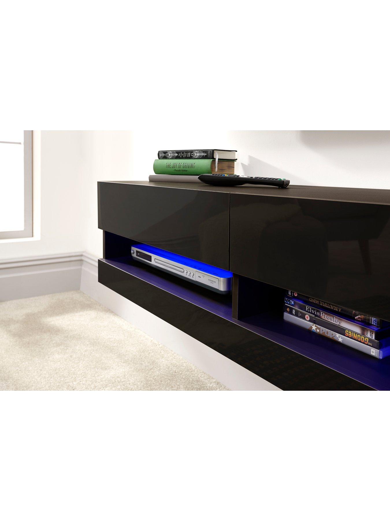 GFW Galicia 180 cm Floating Wall TV Unit with LED Lights fits up to