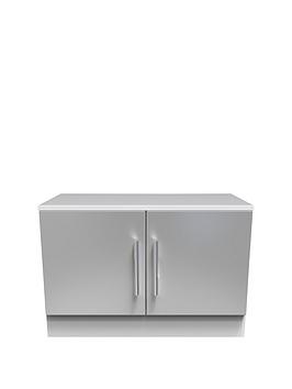 Product photograph of Swift Montreal Ready Assembled 2 Door Tv And Media Unit - White Grey Gloss from very.co.uk