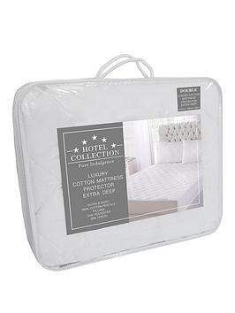 Product photograph of Very Home Hotel Collection Extra Deep 30cm Mattress Protector Sk - White from very.co.uk