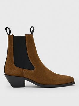 Allsaints Vally Suede Boot - Tan Brown