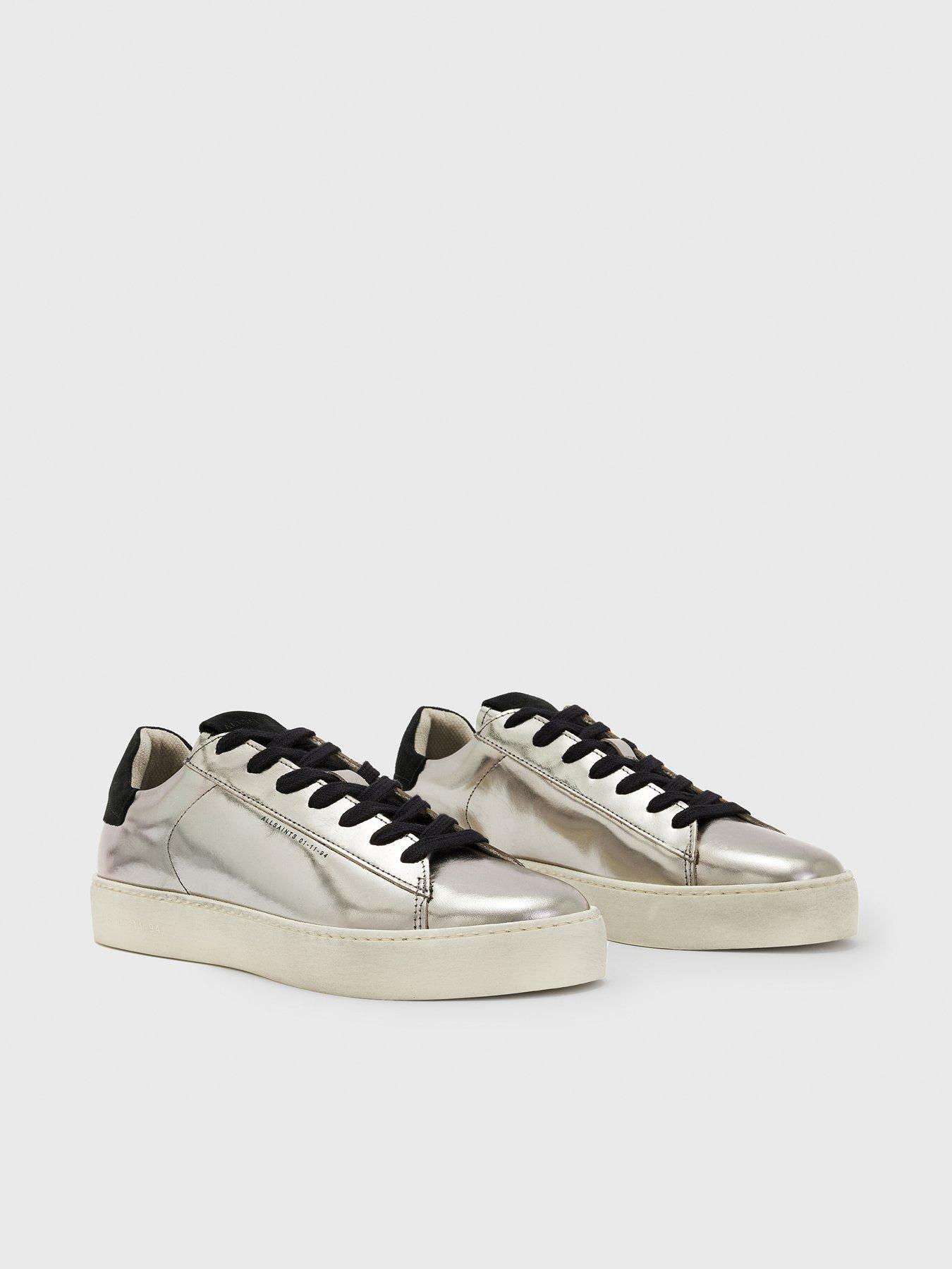 AllSaints Shana Metallic Sneaker Silver Very