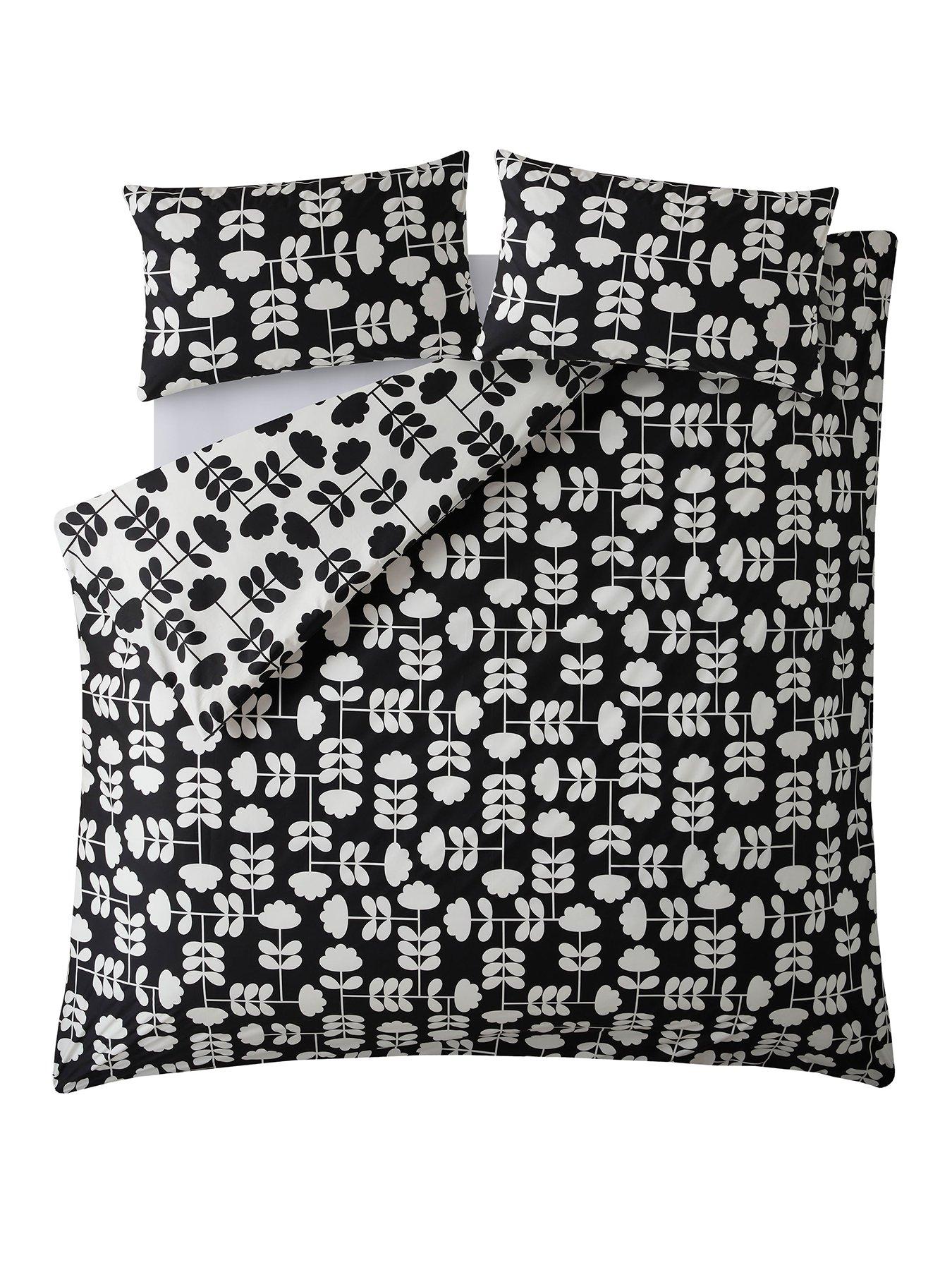 Orla Kiely Cut Stem 100 Cotton Duvet Set In Monochrome Db very.co.uk