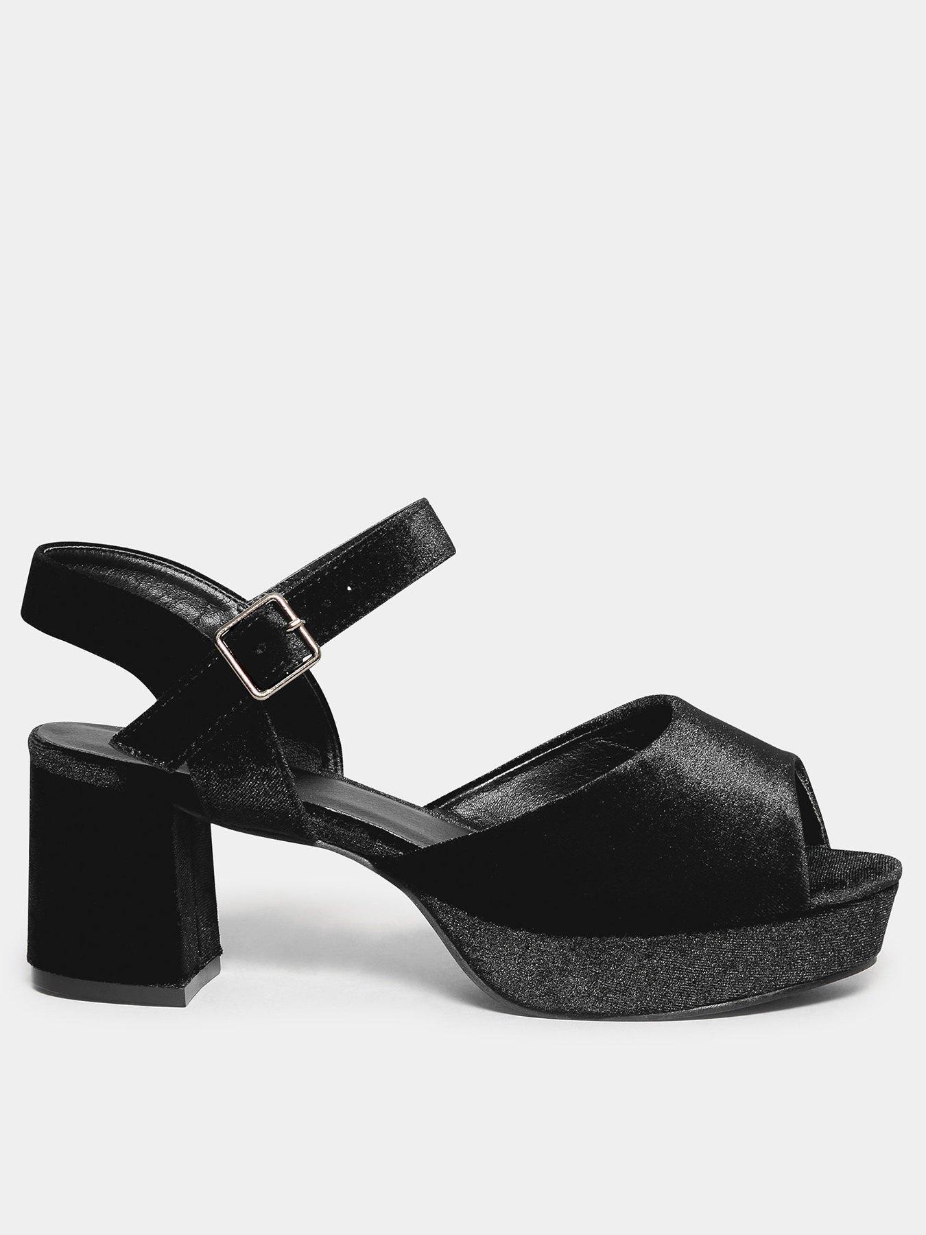 Black peep toe outlet heels wide fit