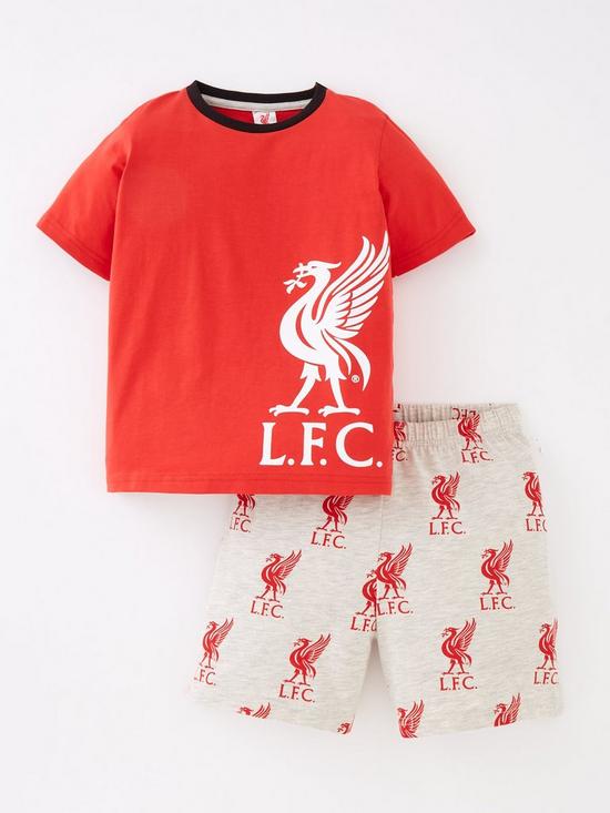 front image of liverpool-fc-liverpool-football-club-short-pyjamas-red