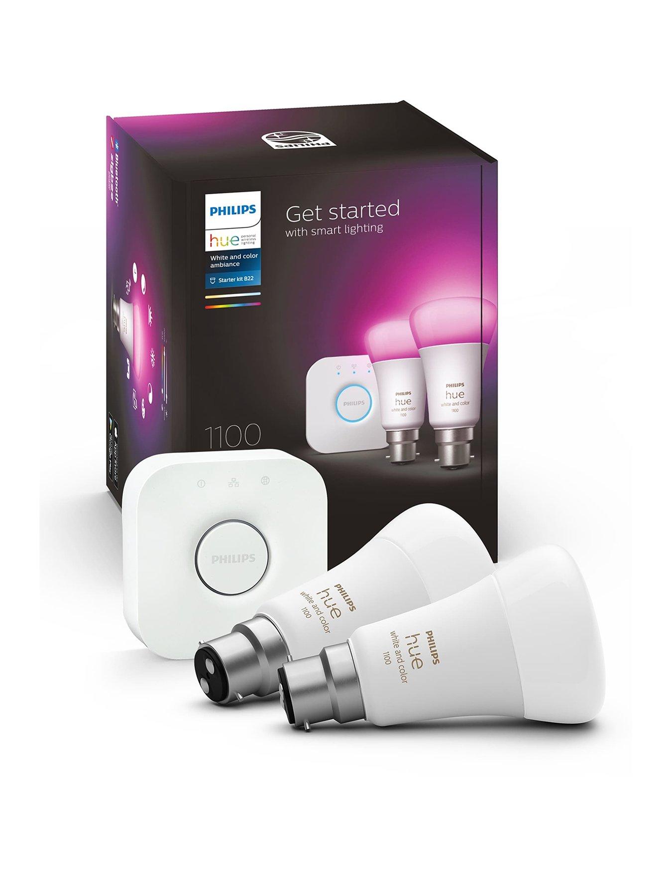 Philips hue white and colour ambiance b22 starter deals kit