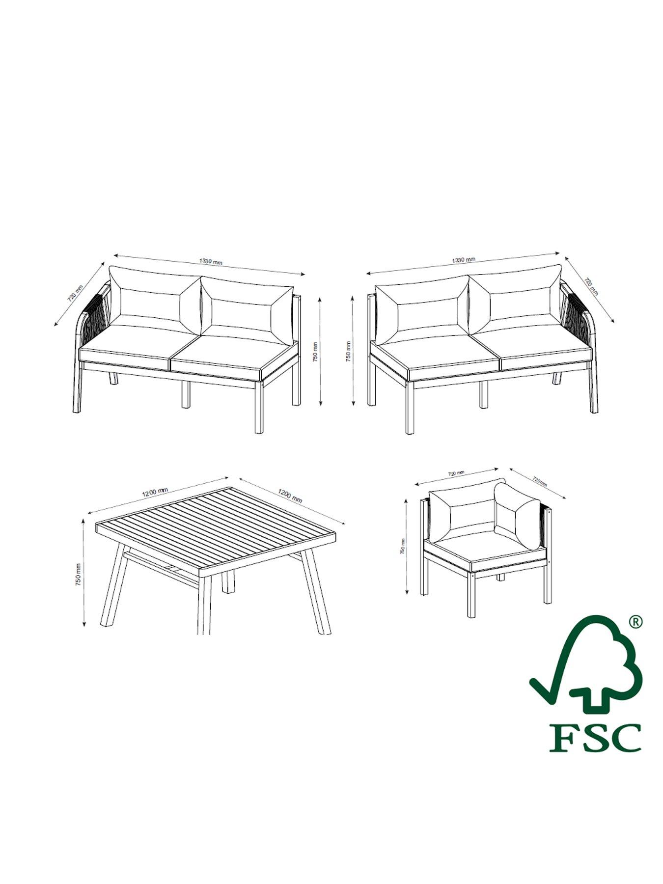 Image 7 of 7 of Michelle Keegan Home Corner Dining Set&nbsp;- FSC&reg; Certified
