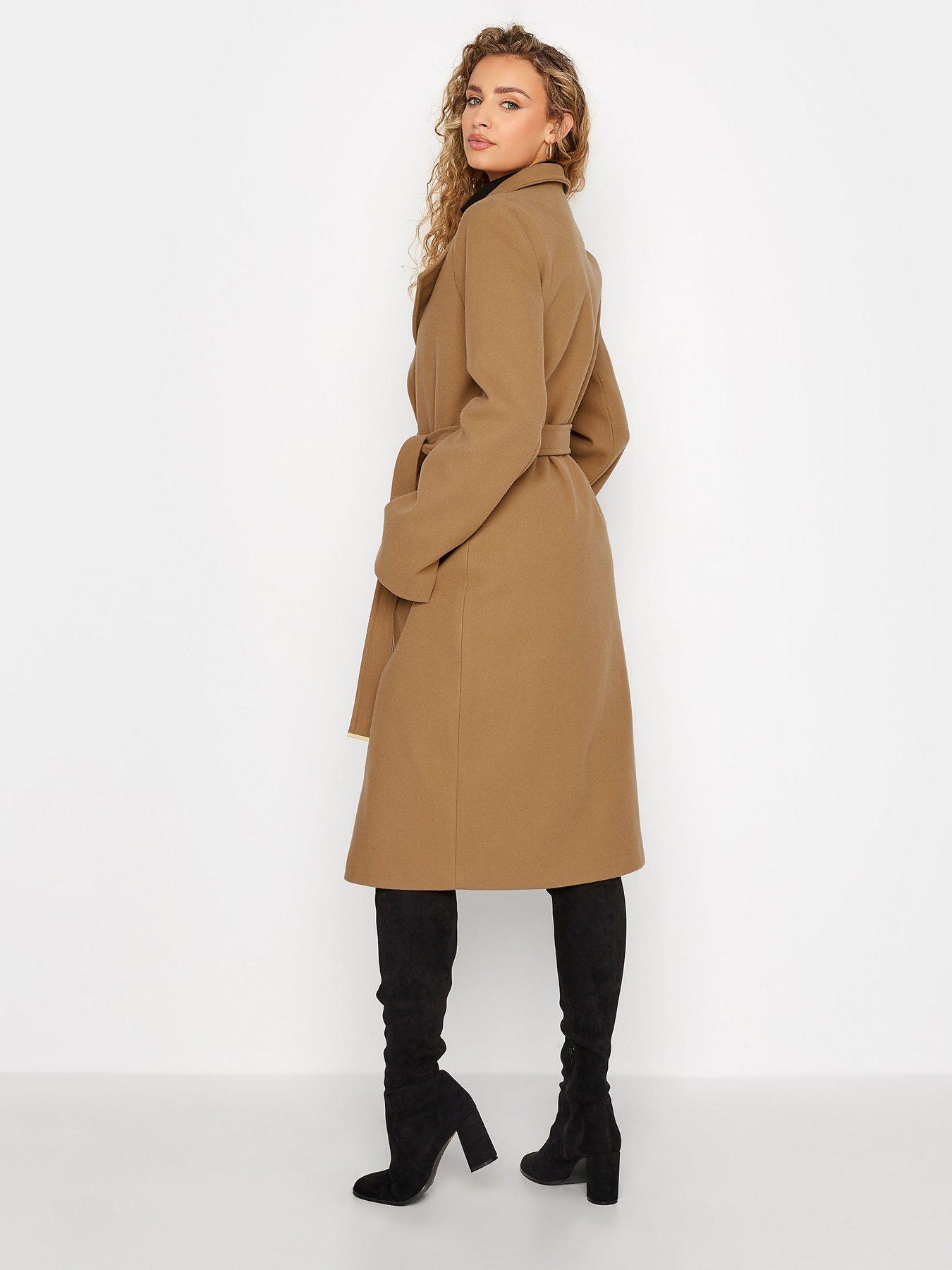 Long camel wrap outlet coat