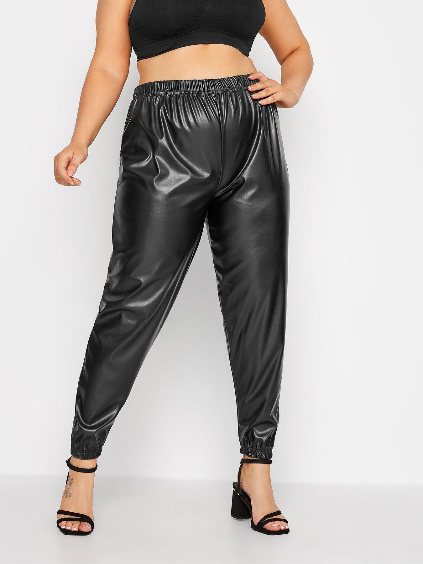 Black pu hot sale jogger