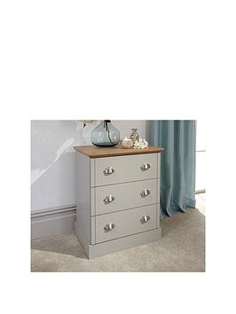 Product photograph of Gfw Kendal 3 Drawer Chest - Grey from very.co.uk