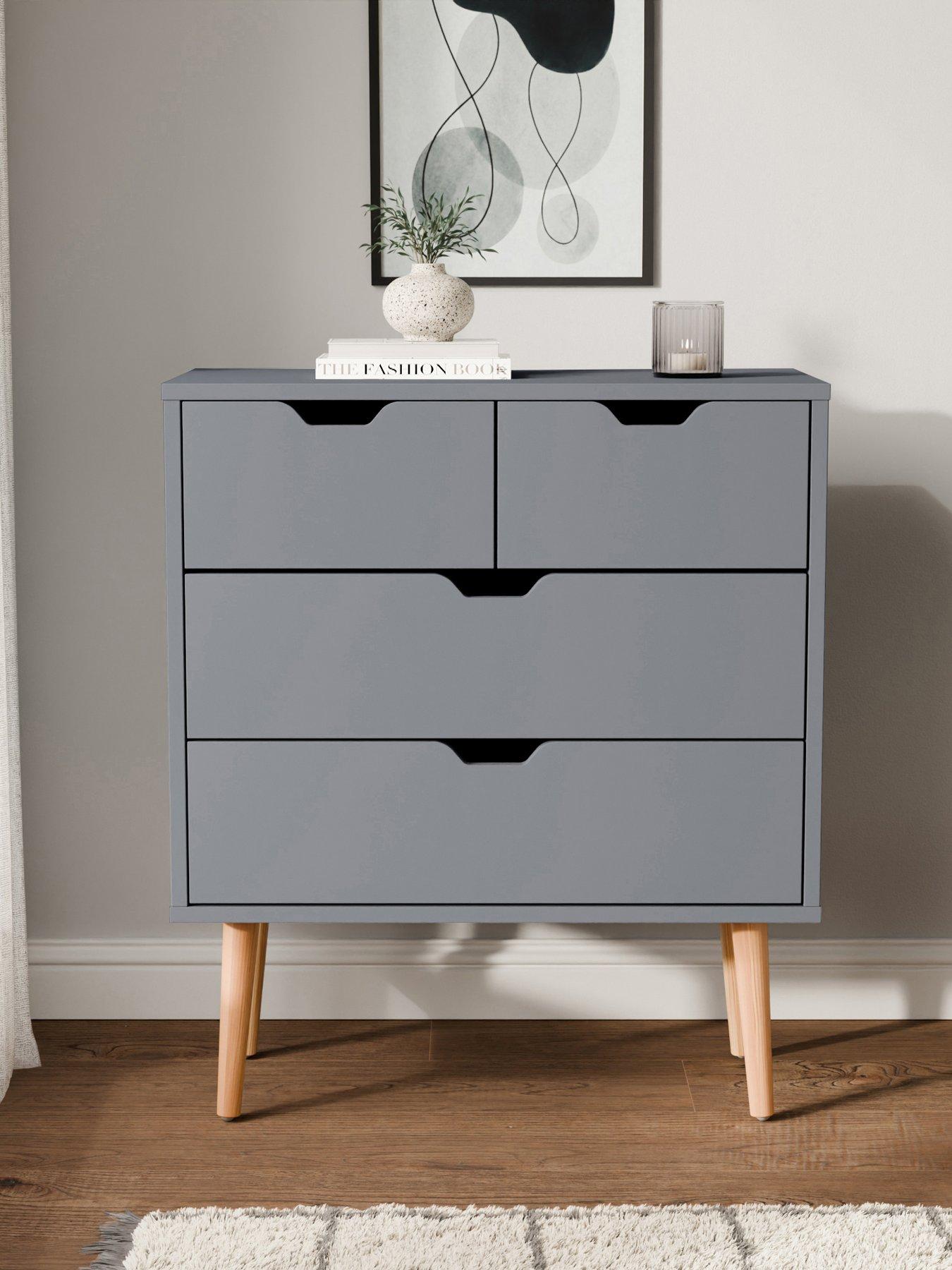 GFW Nyborg 4 Drawer Chest of Drawers - White - Wood - Image 6
