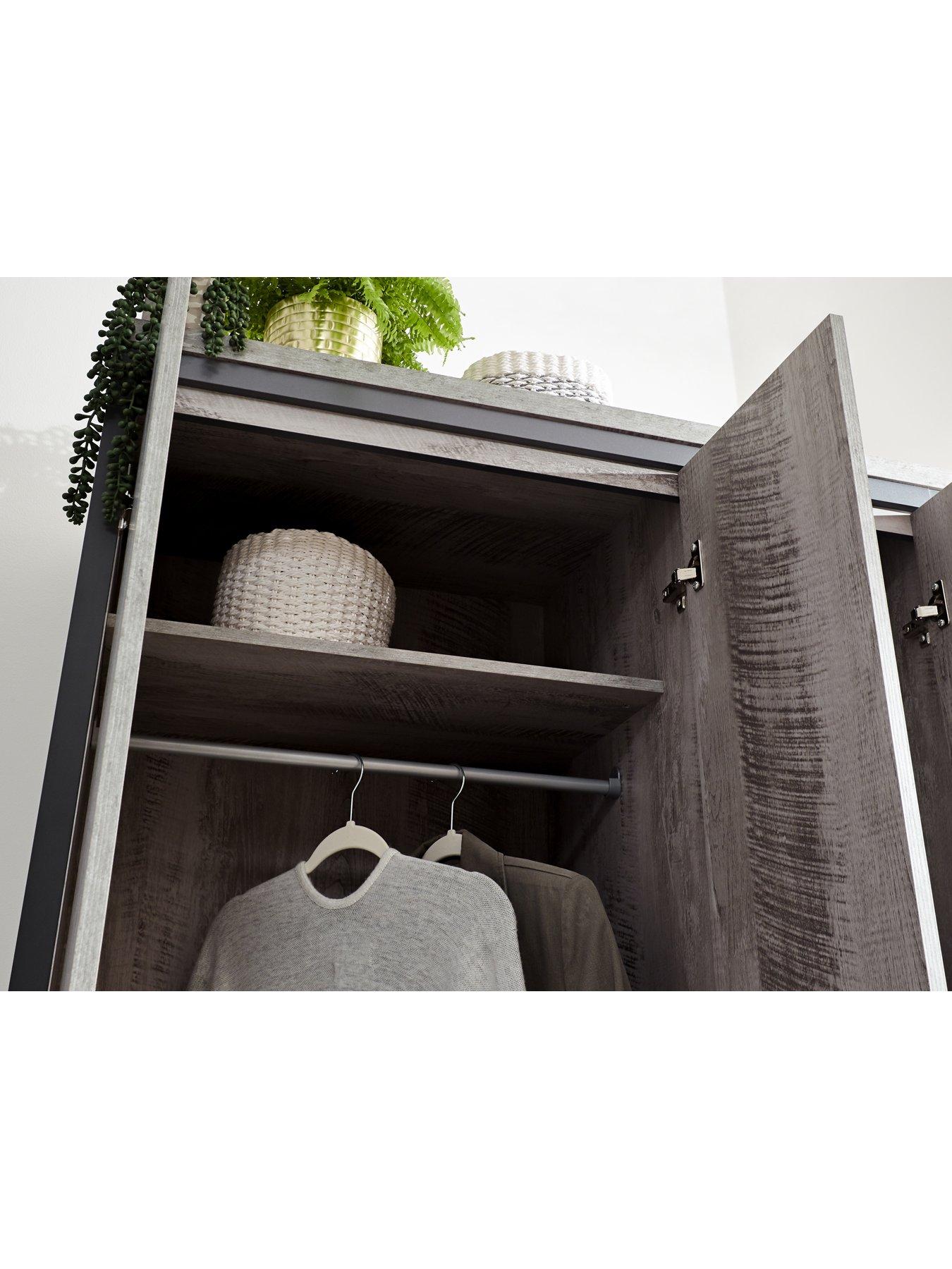 Image 5 of 5 of GFW Boston 4 Piece Package - 3 Door Wardrobe, 4 Drawer Chest, 2 Bedside Chests - grey