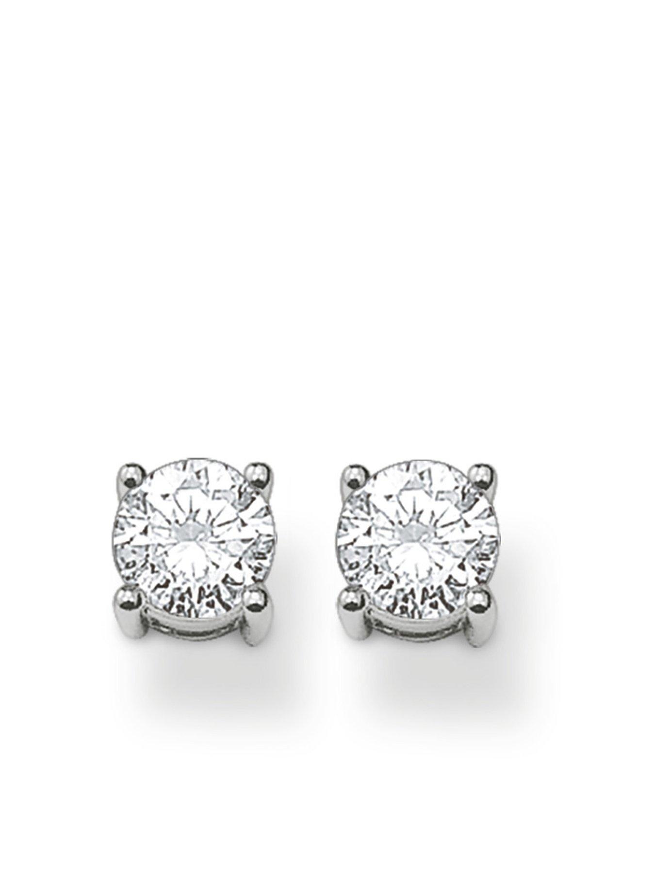 undefined Ear Studs with White Stones