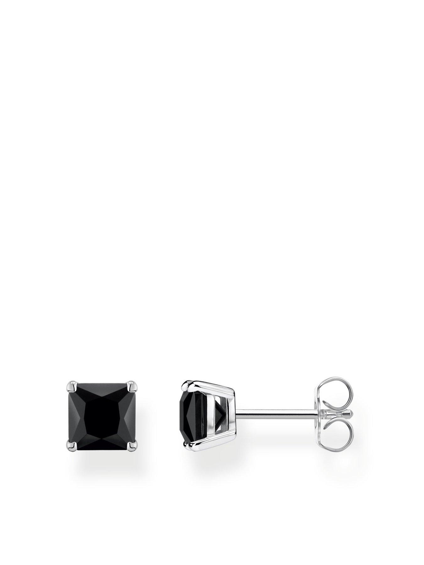 undefined Black Stone Ear Studs