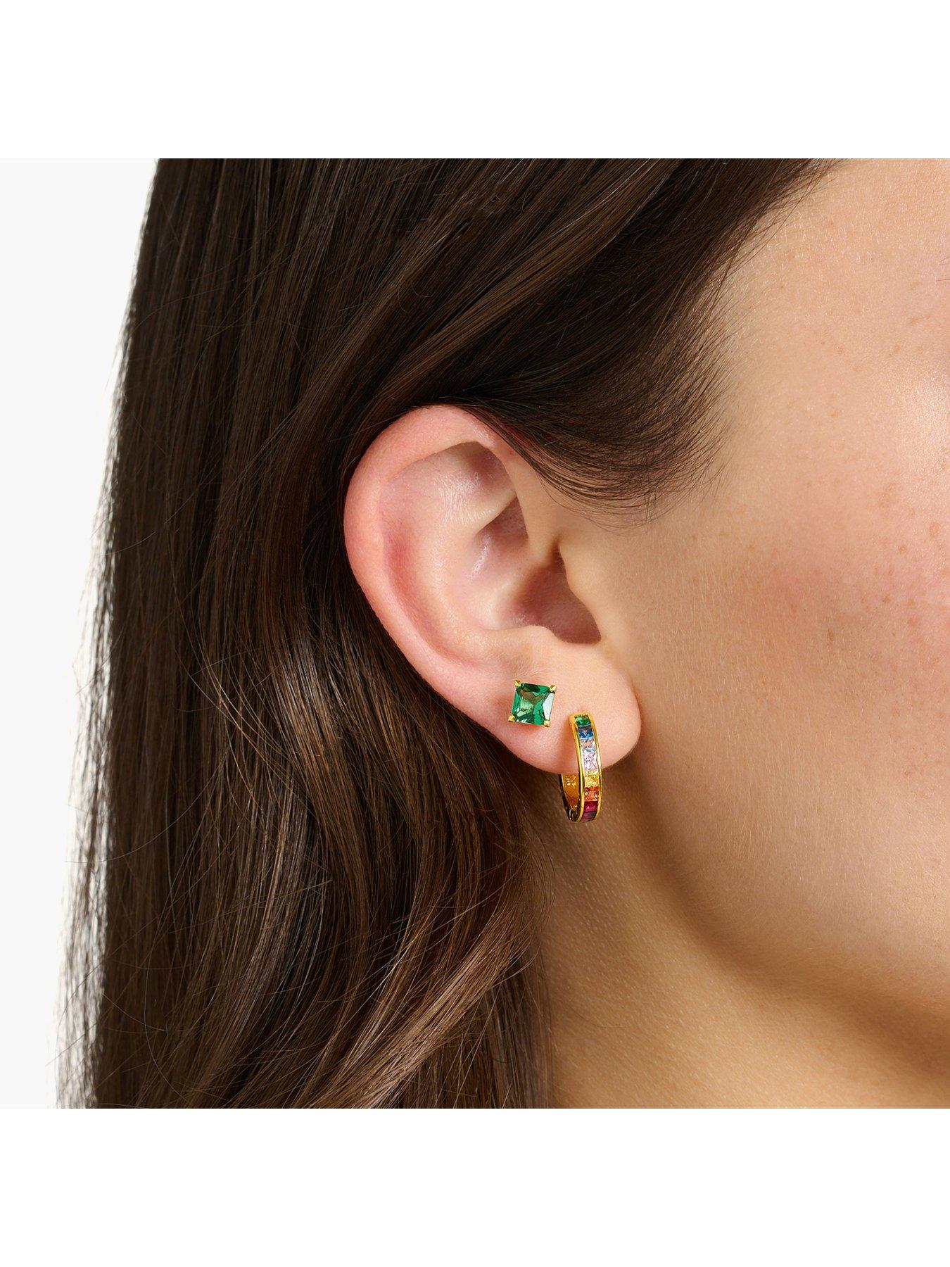 Thomas Sabo Ear Studs with Green Stones Very