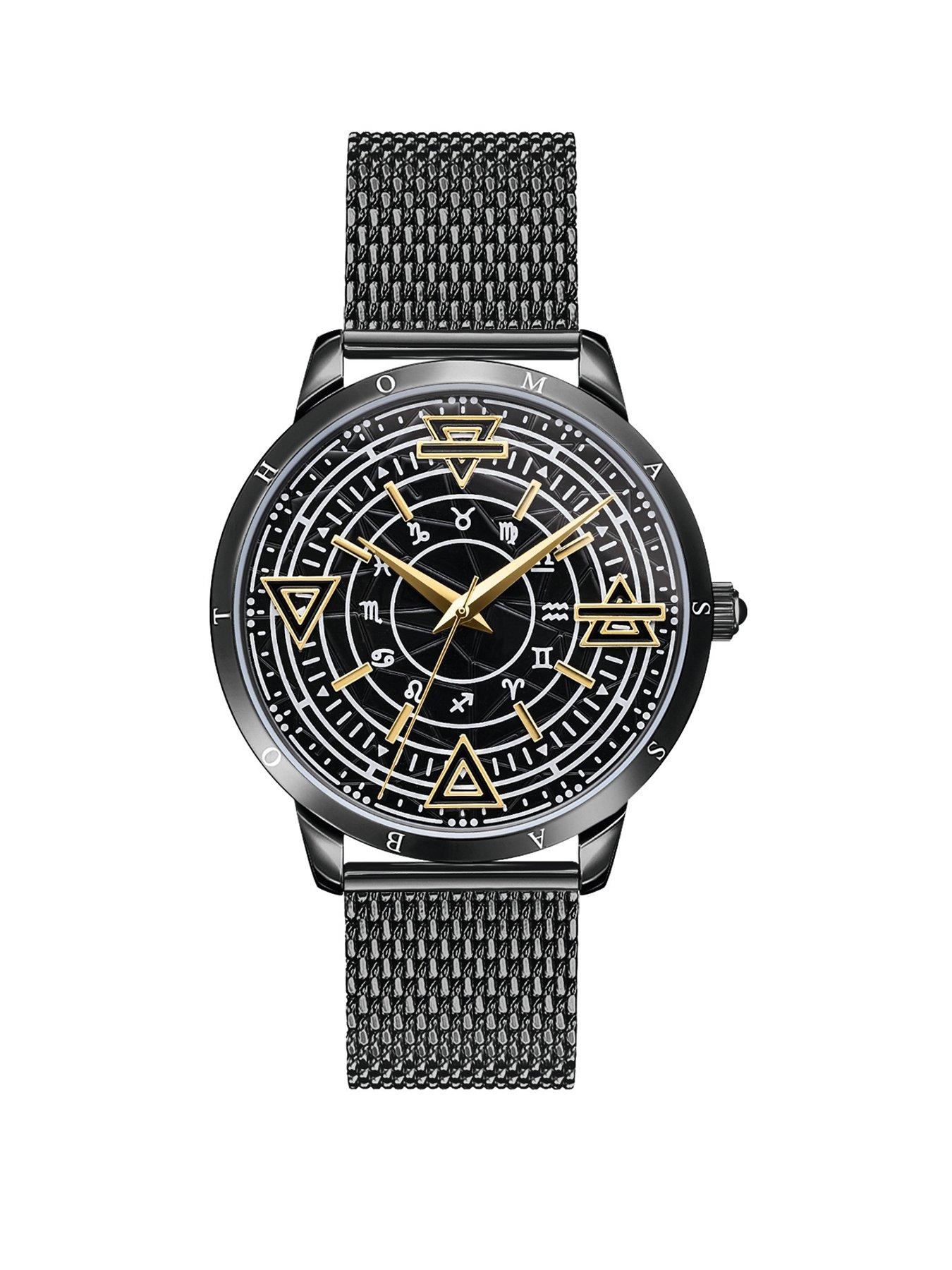 Product photograph of Thomas Sabo Elements Of Nature Watch - Black from very.co.uk