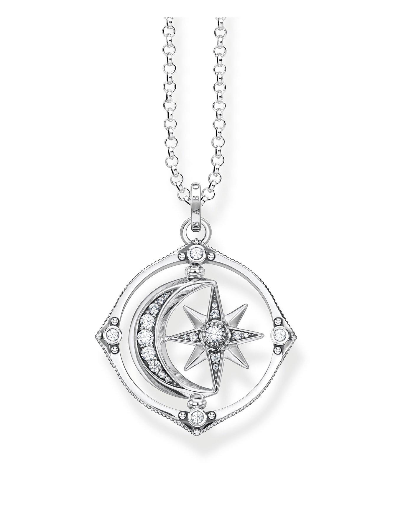 Product photograph of Thomas Sabo Star And Moon Necklace from very.co.uk