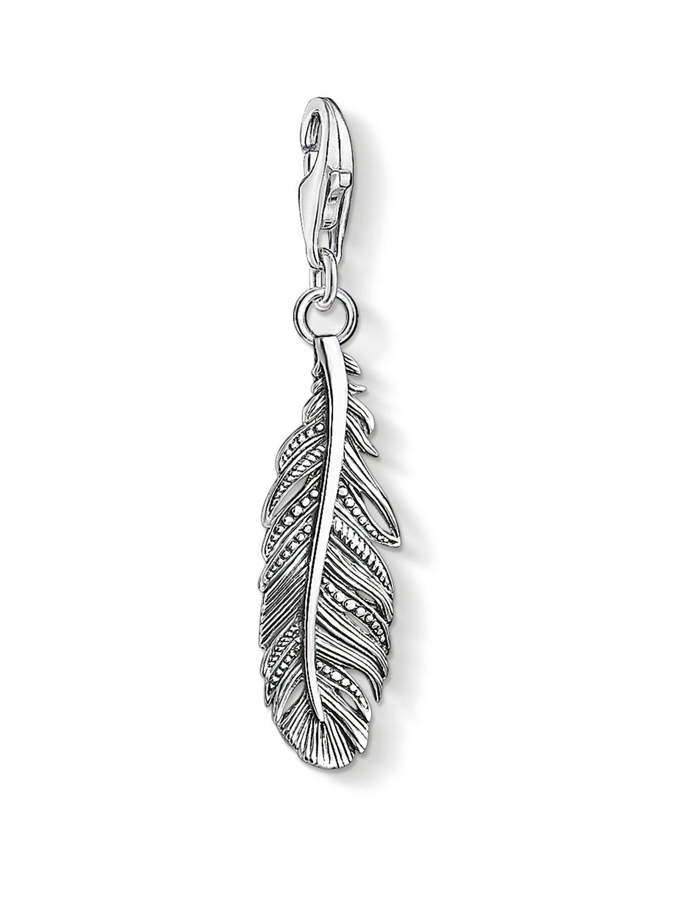 Product photograph of Thomas Sabo Feather Charm Pendant from very.co.uk