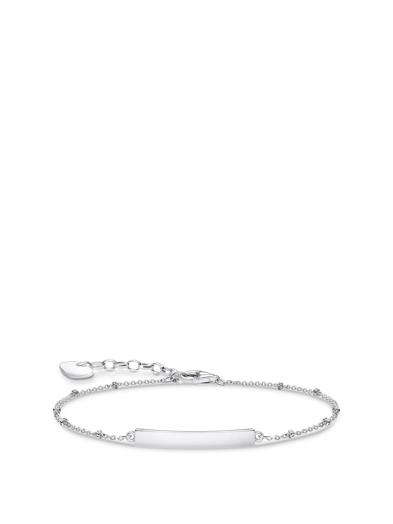 Product photograph of Thomas Sabo Silver Dots Classic Bracelet from very.co.uk