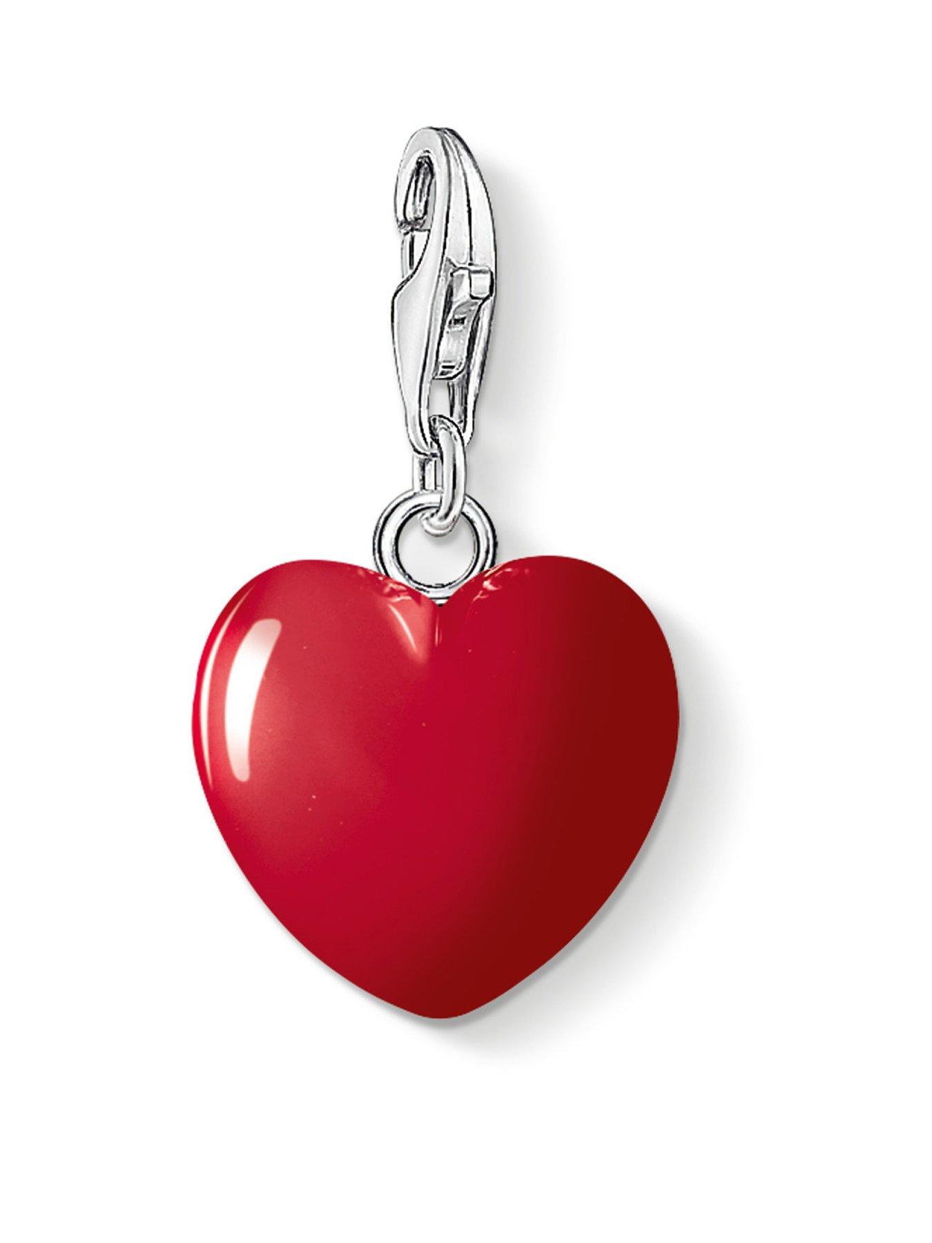 Product photograph of Thomas Sabo Red Heart Charm Pendant from very.co.uk