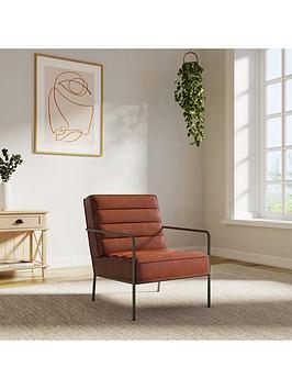 Product photograph of Very Home Bookham Faux Leather Accent Chair from very.co.uk