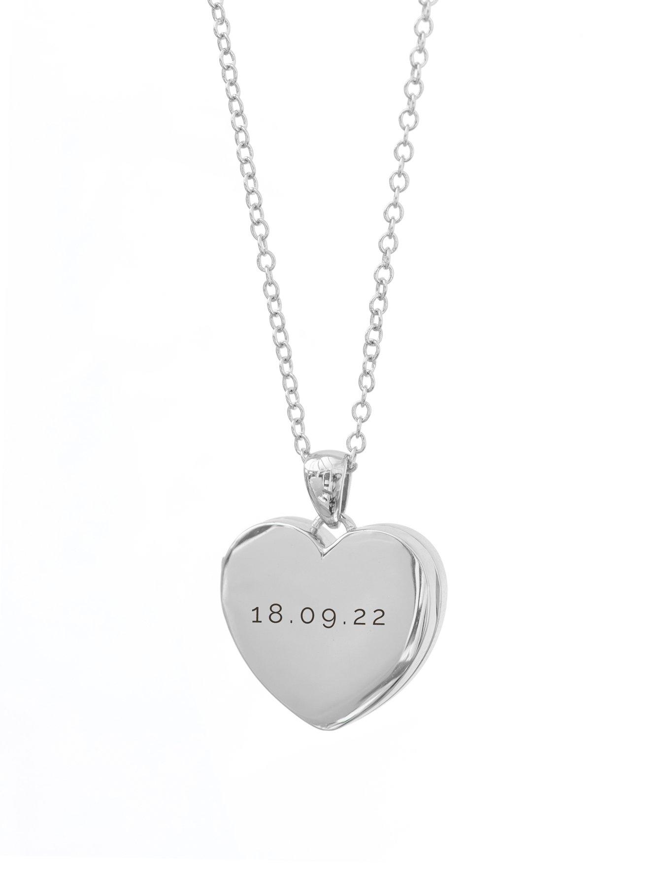 Image 5 of 5 of Treat Republic Personalised Heart Photo Locket - Silver