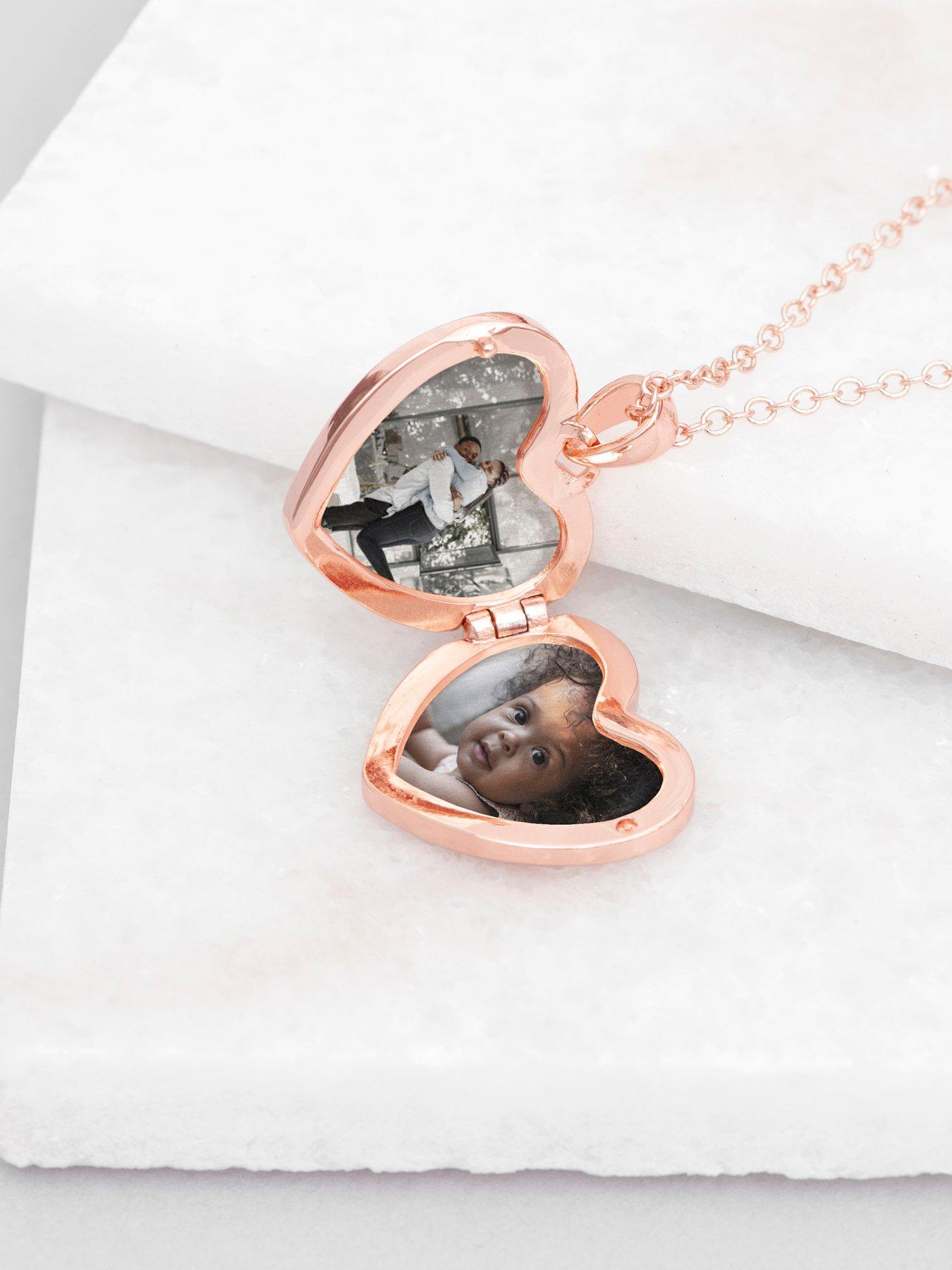 Image 4 of 5 of Treat Republic Personalised Heart Photo Locket - Rose Gold