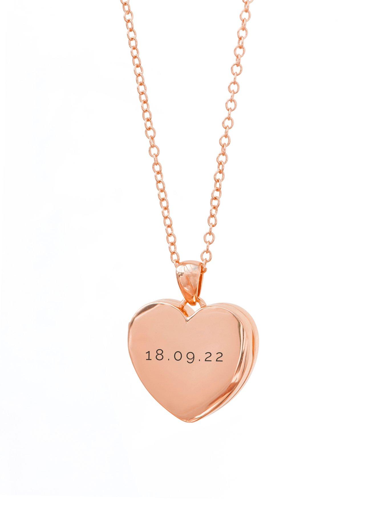 Image 5 of 5 of Treat Republic Personalised Heart Photo Locket - Rose Gold