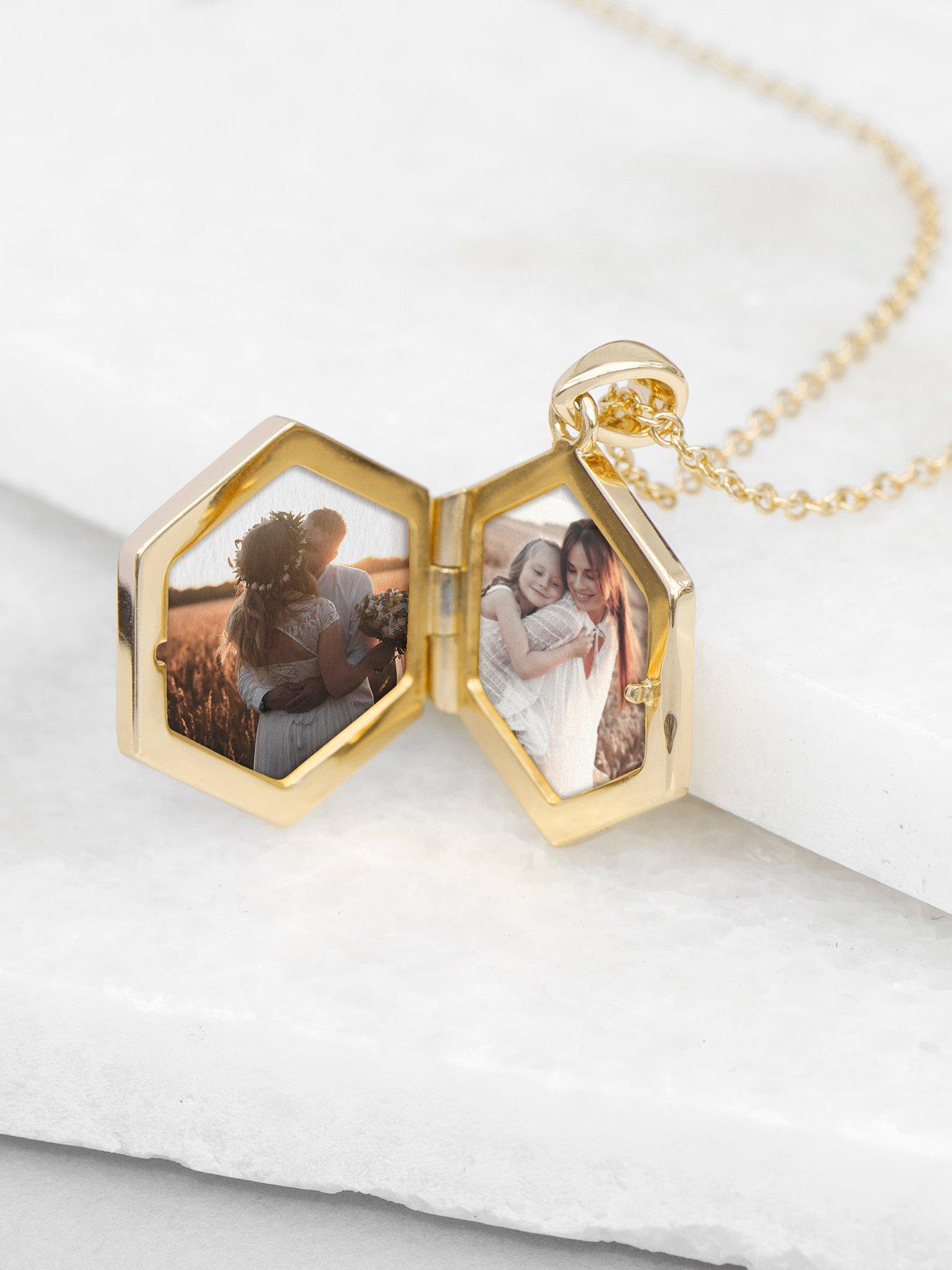 Image 4 of 5 of Treat Republic Personalised Hexagonal Photo Locket - Gold