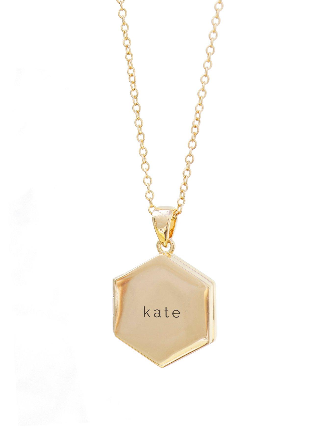 Image 5 of 5 of Treat Republic Personalised Hexagonal Photo Locket - Gold