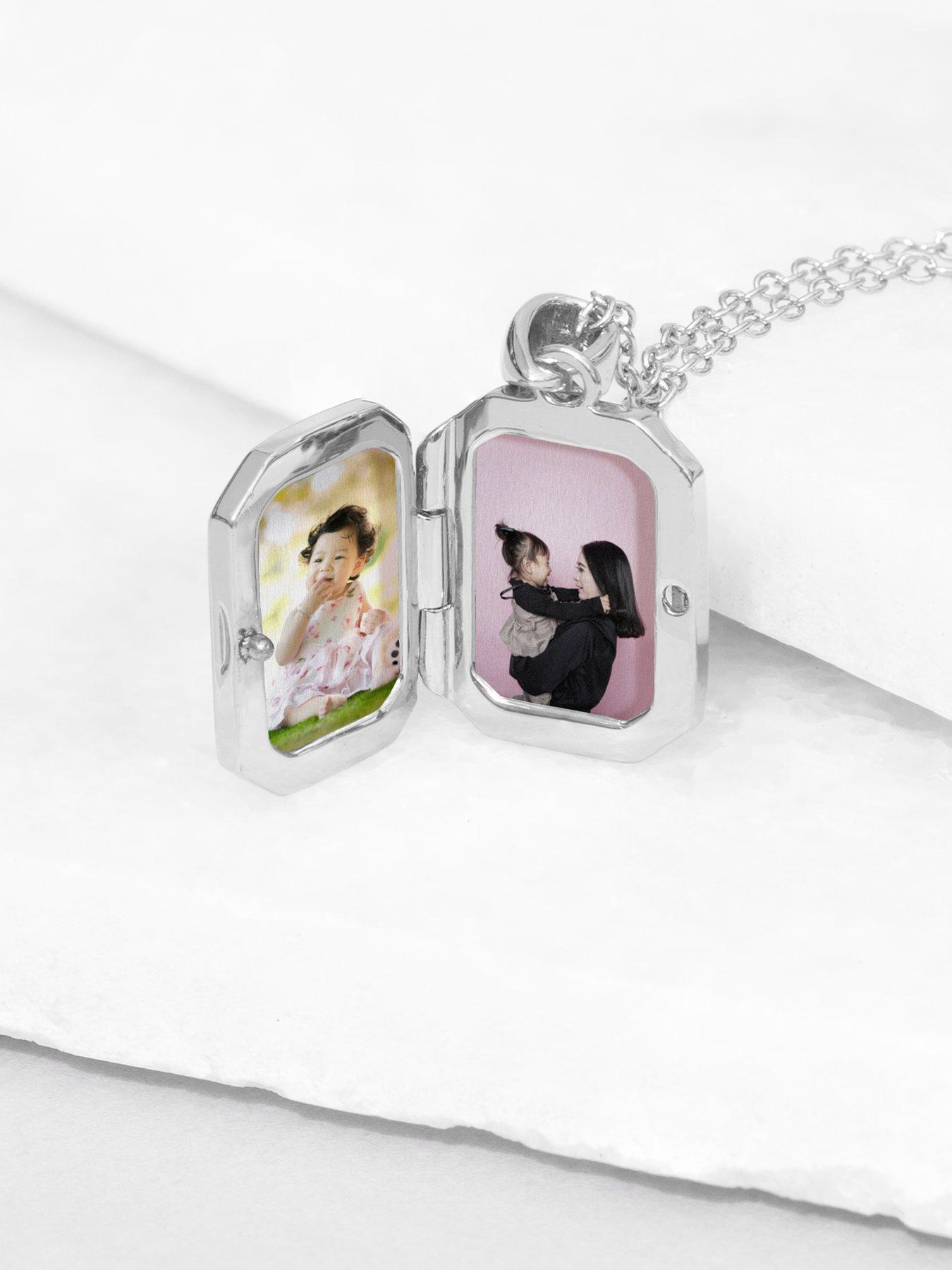 Image 4 of 5 of Treat Republic Personalised Rectangular Photo Locket - Silver